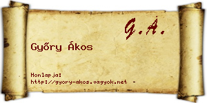Győry Ákos névjegykártya